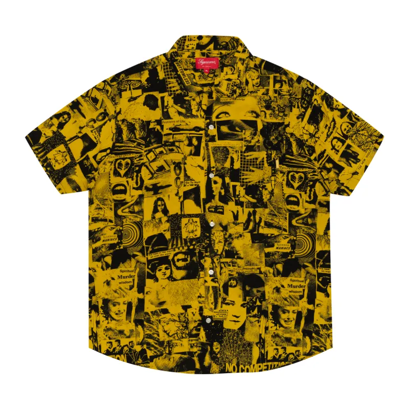 Supreme Vibrations Rayon Button Down Shirt Yellow (SS18) sold by PLUS