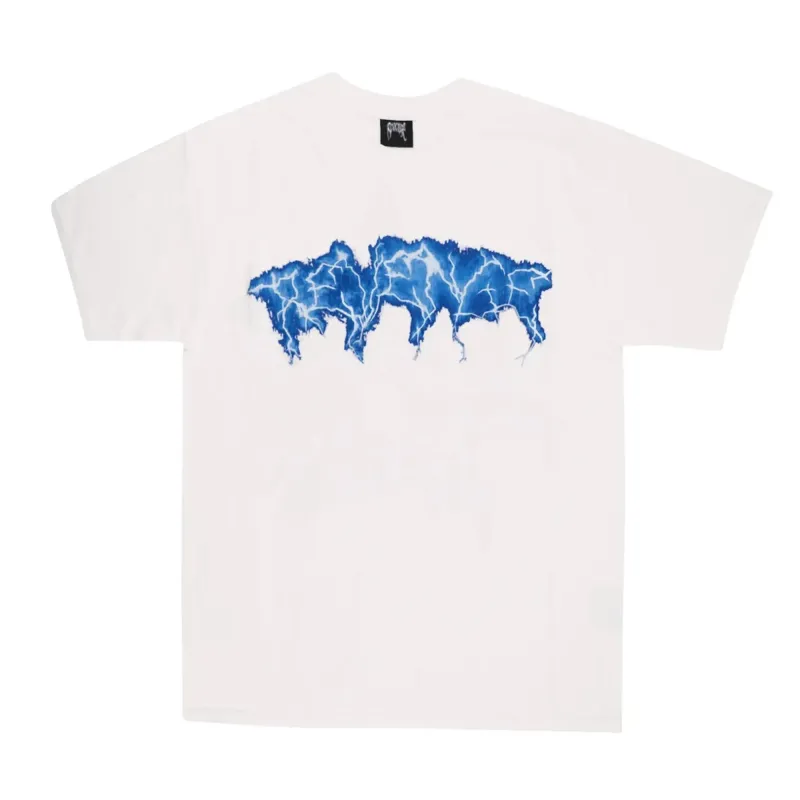Revenge Blue Lightning Anarchy Tee White sold by PLUS