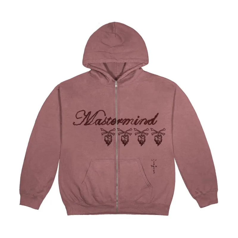 Travis Scott Cactus Jack For Mastermind Skull Zip Up Hoodie Washed Red sold by PLUS