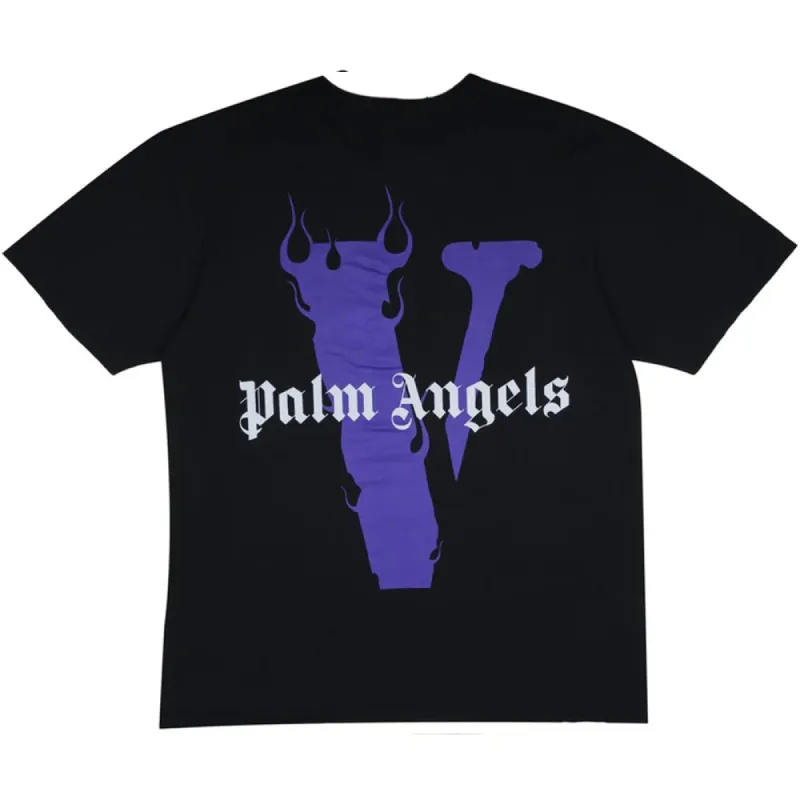 Vlone x Palm Angels T-Shirt Black/Purple sold by PLUS