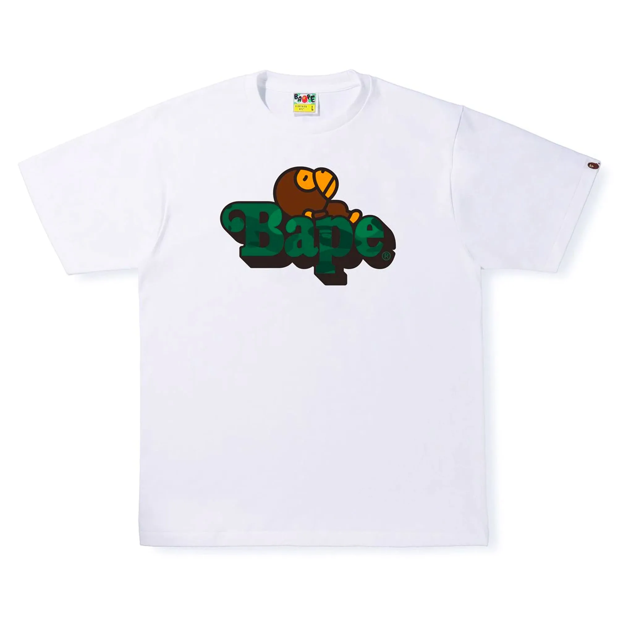 BAPE Color Camo Milo on Bape Tee White/Green sold by PLUS
