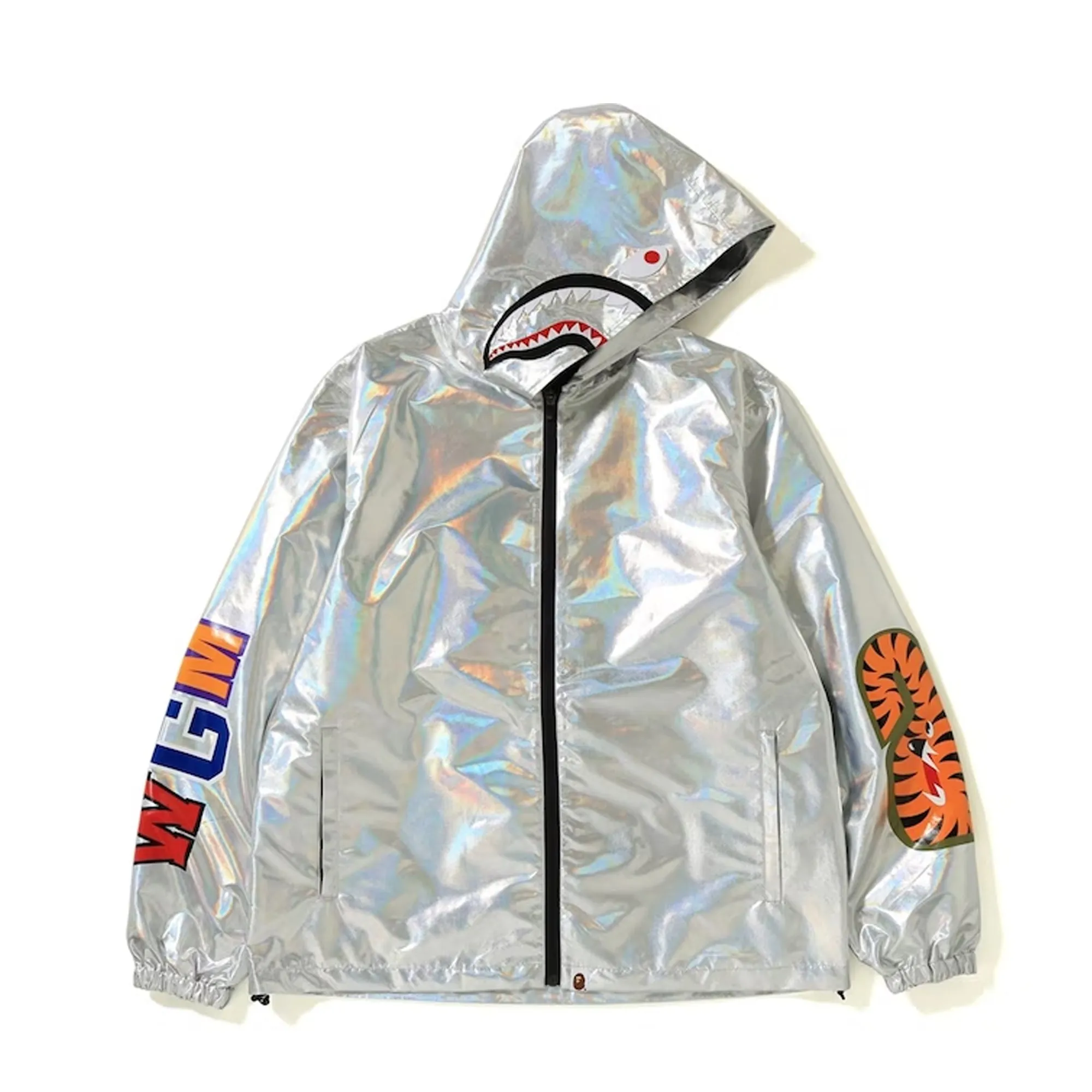 Bape Aurora Shark Hoodie Zip Jacket Silver sold by PLUS