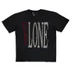 Vlone Rhinestone Staple T-Shirt Black/Red sold by PLUS