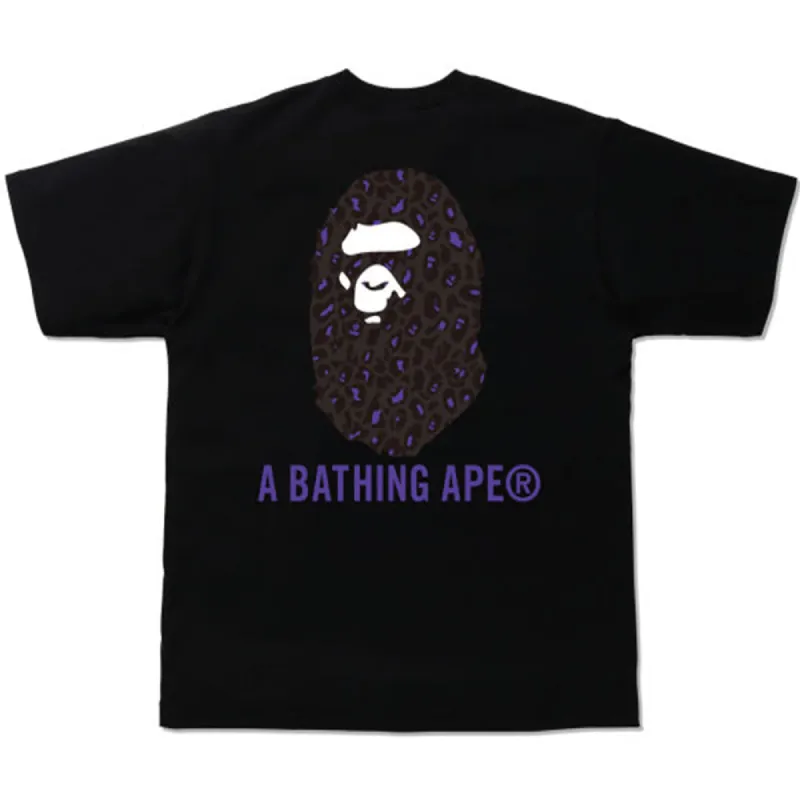 BAPE Leopard Relaxed Fit Tee Purple/Black sold by PLUS