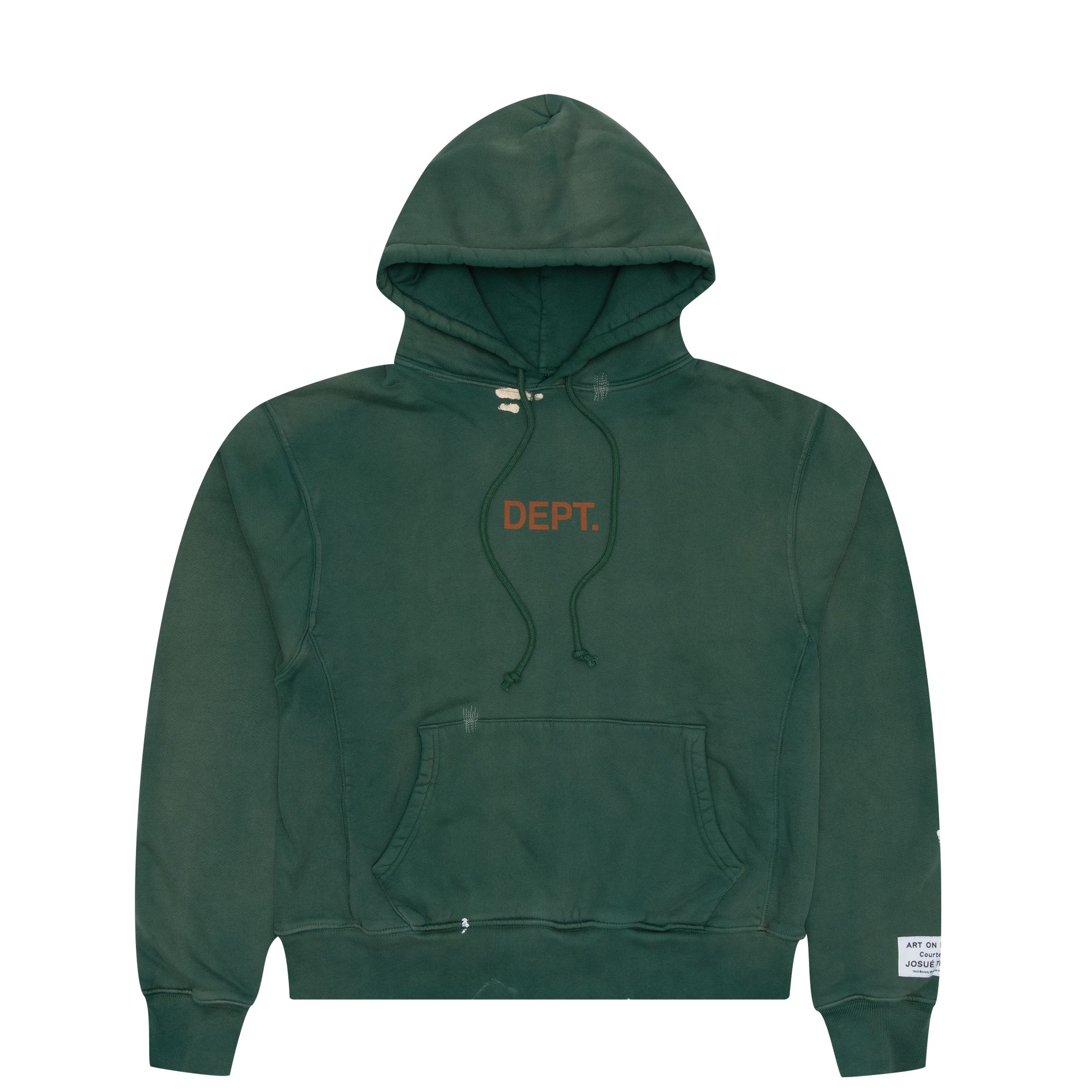 Gallery Dept. Center Logo Paint Splatter Hoodie Green sold by PLUS
