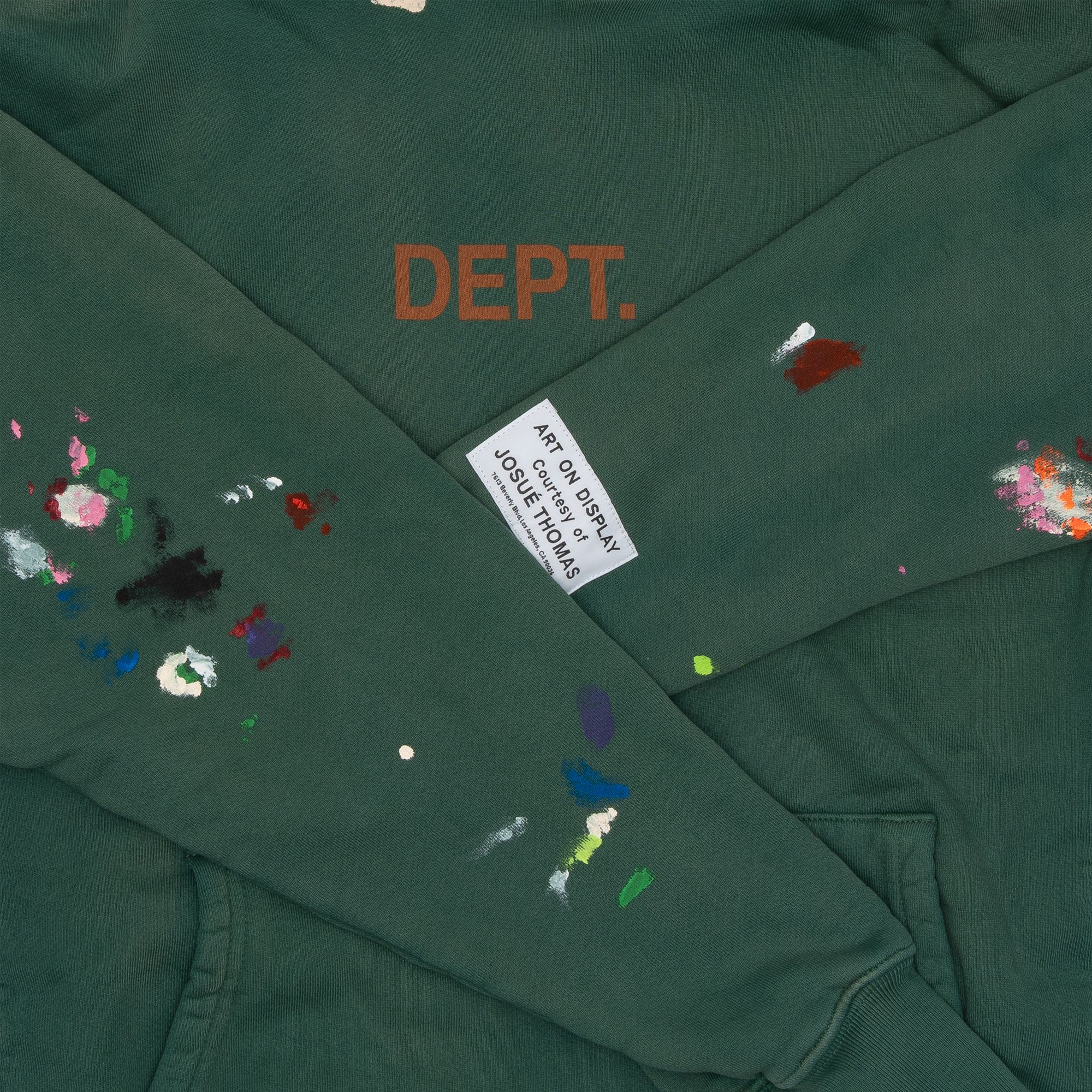 Gallery Dept. Center Logo Paint Splatter Hoodie Green sold by PLUS product image thumbnail 3