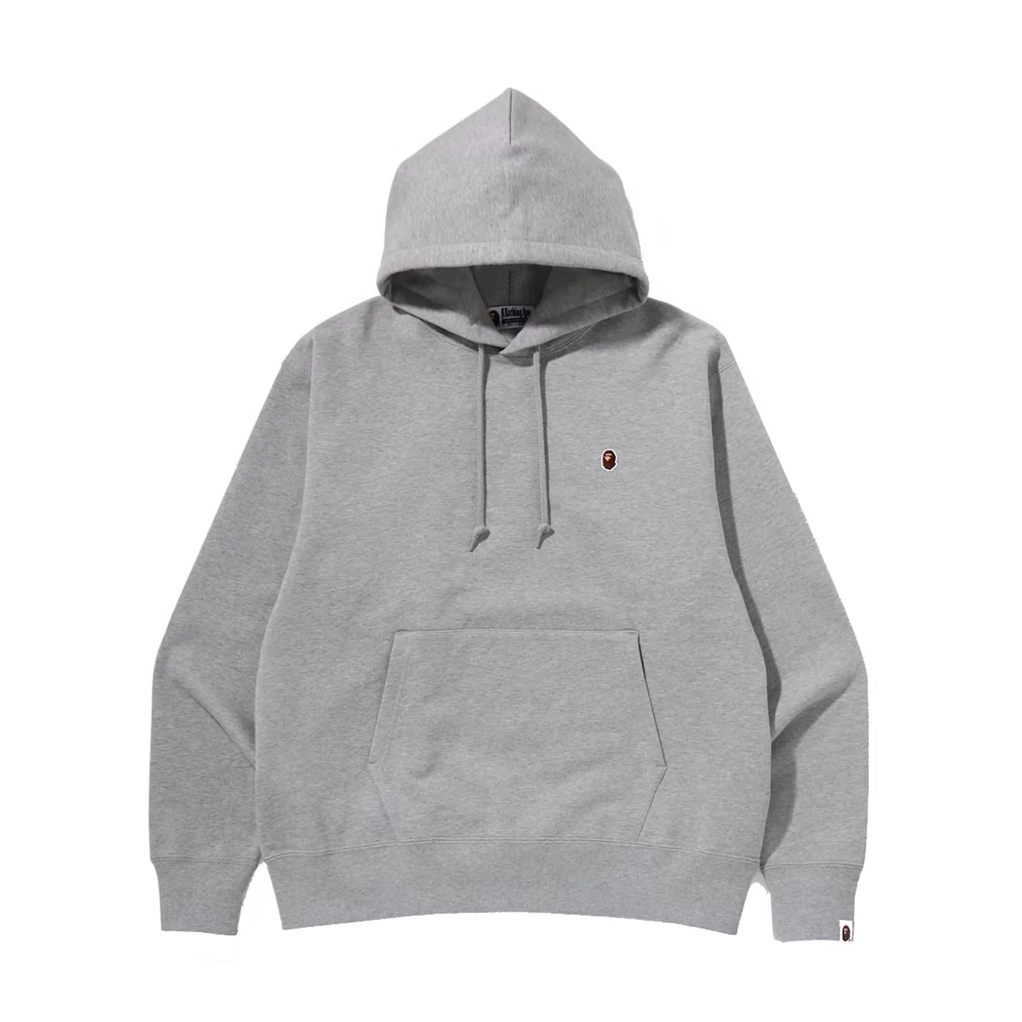Bape Ape Head One Point Relaxed Fit Pullover Hoodie Gray sold by PLUS