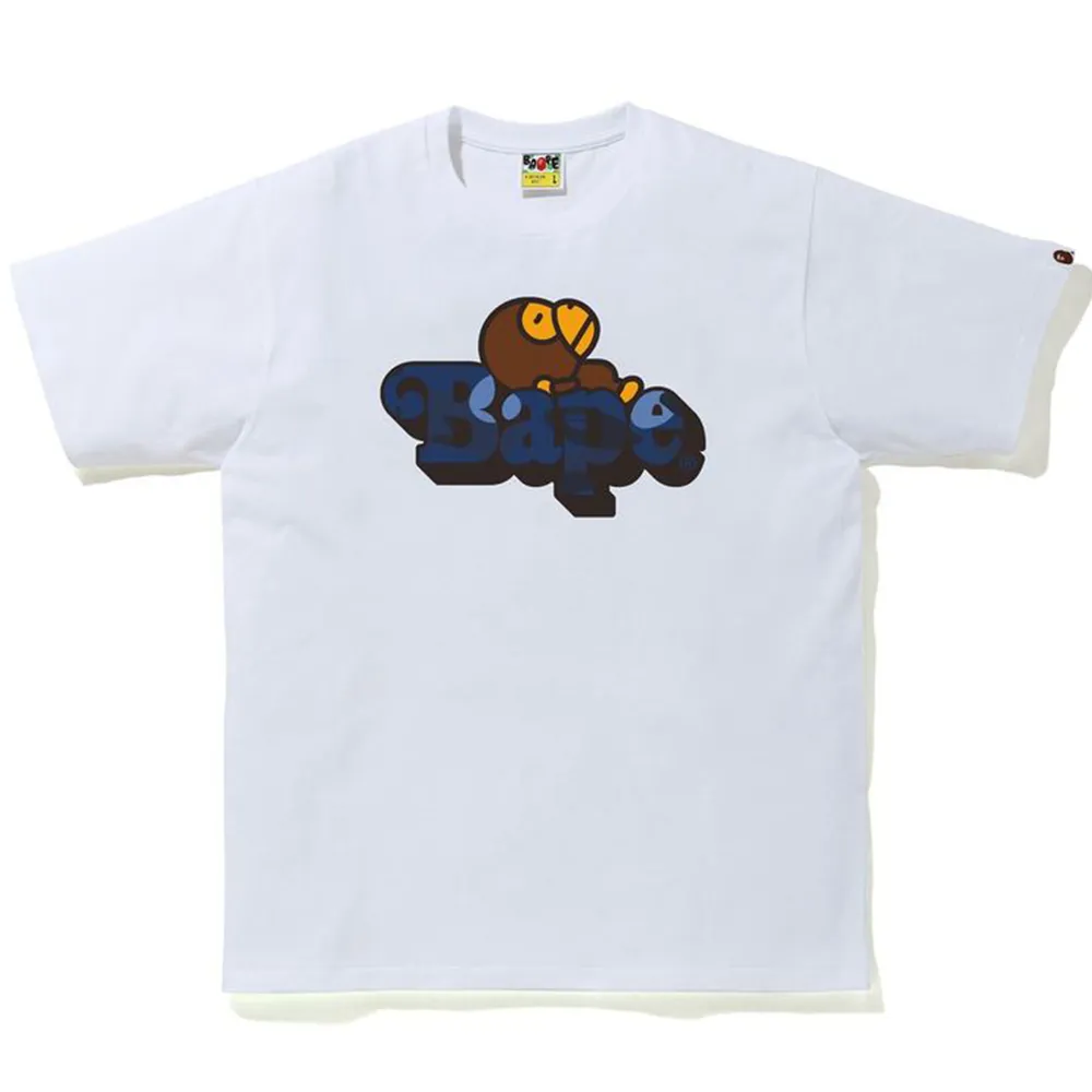 BAPE Color Camo Milo On Bape Tee White/Navy sold by PLUS