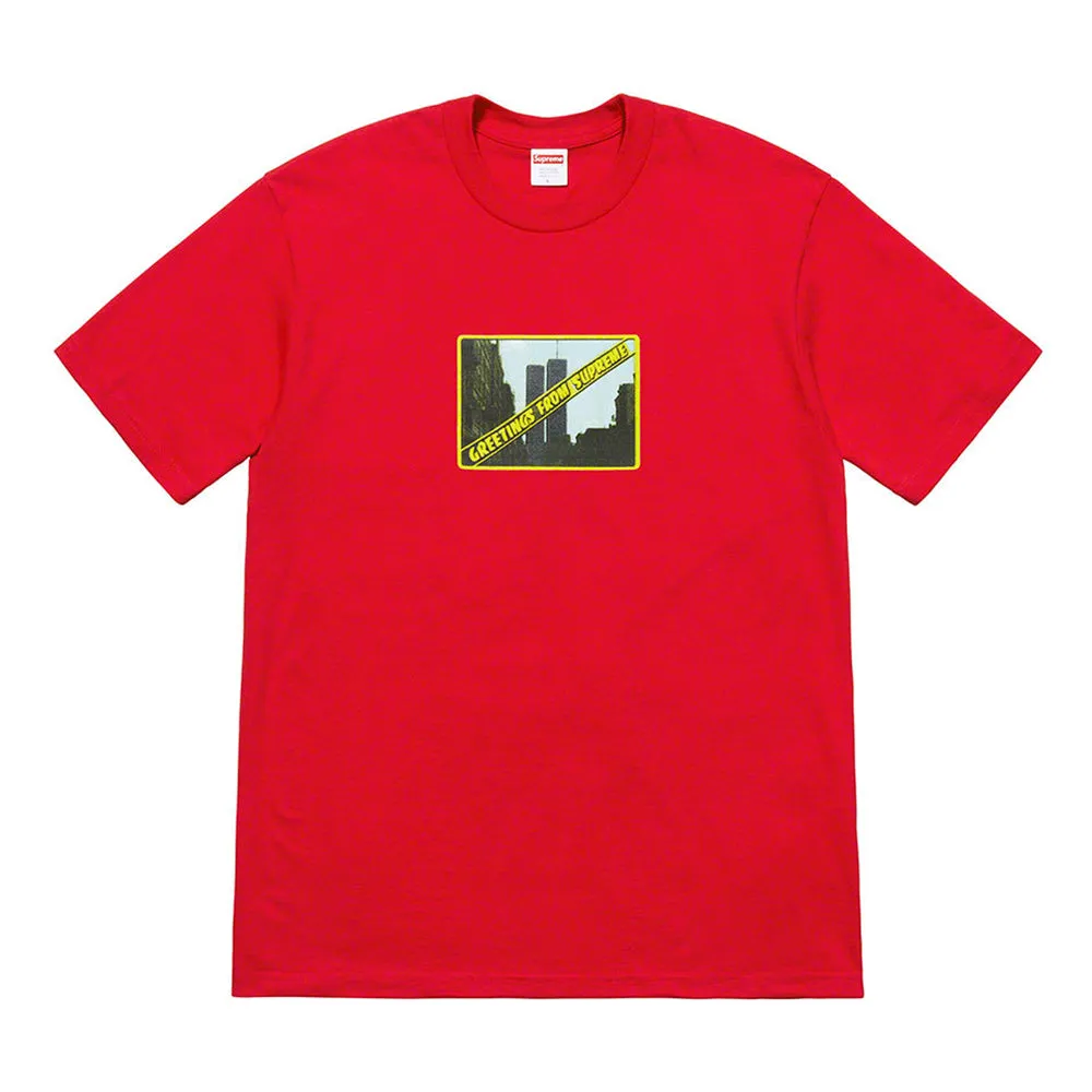 Supreme Greetings Tee Red sold by PLUS