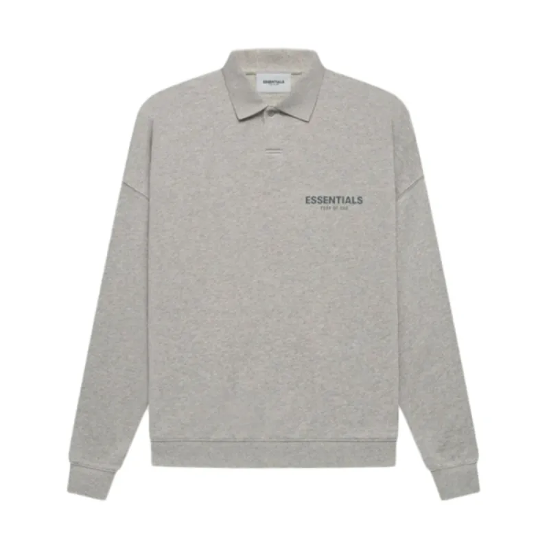 FOG Essentials Core Collection L/S Polo Dark Heather Oatmeal (FW21) sold by PLUS