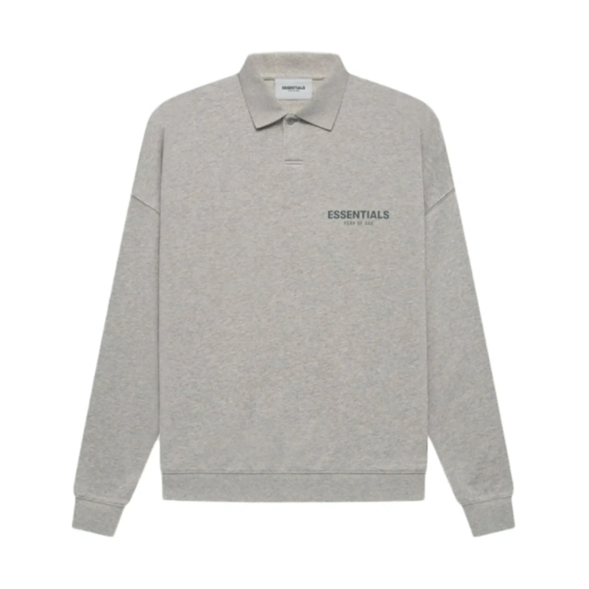 FOG Essentials Core Collection L/S Polo Dark Heather Oatmeal (FW21) sold by PLUS