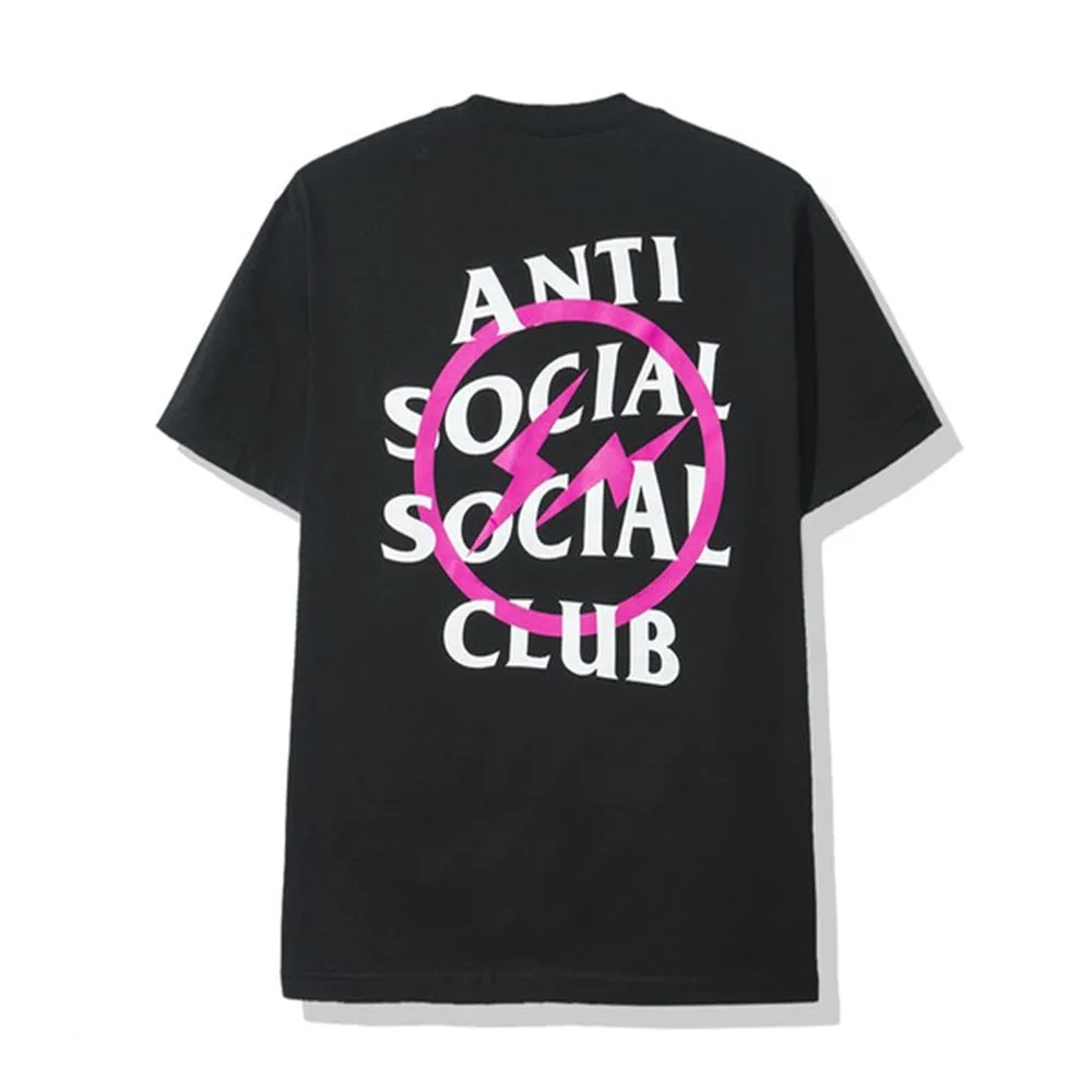 ASSC x Fragment Pink Bolt Tee Black sold by PLUS