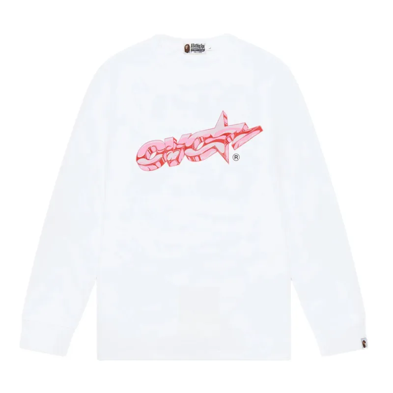 OVO x BAPE Star Longsleeve T-shirt White sold by PLUS
