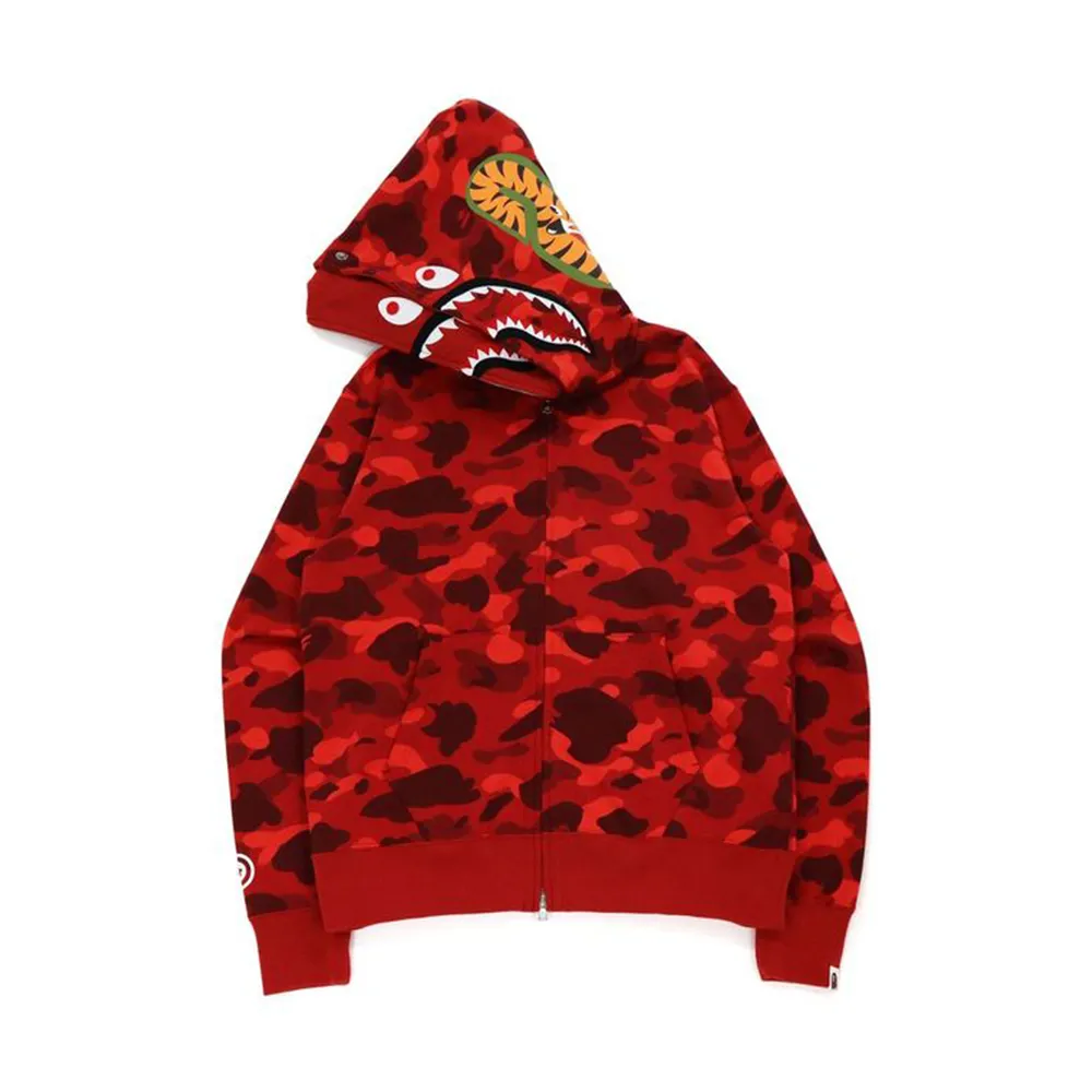 BAPE Color Camo Shark Wide Fit Full Zip Double Hoodie Red sold by PLUS product image thumbnail 2