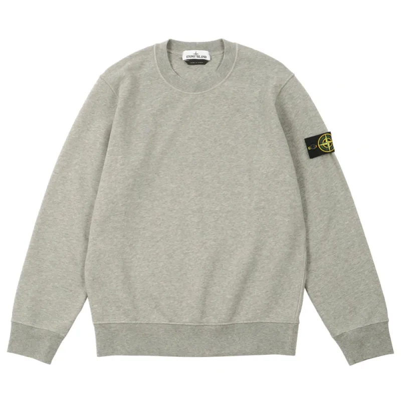 Stone Island Cotton Fleece Crewneck Sweatshirt Dust Melange sold by PLUS