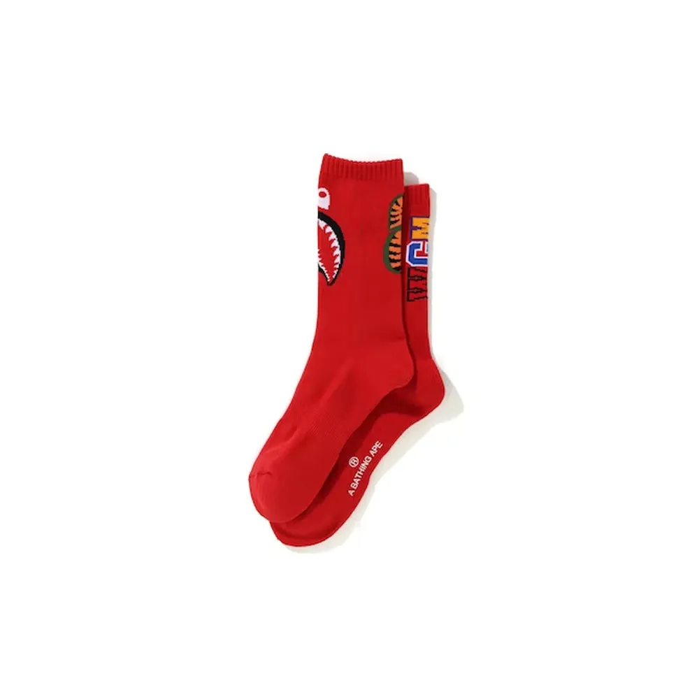 Bape WGM Shark Socks Red sold by PLUS