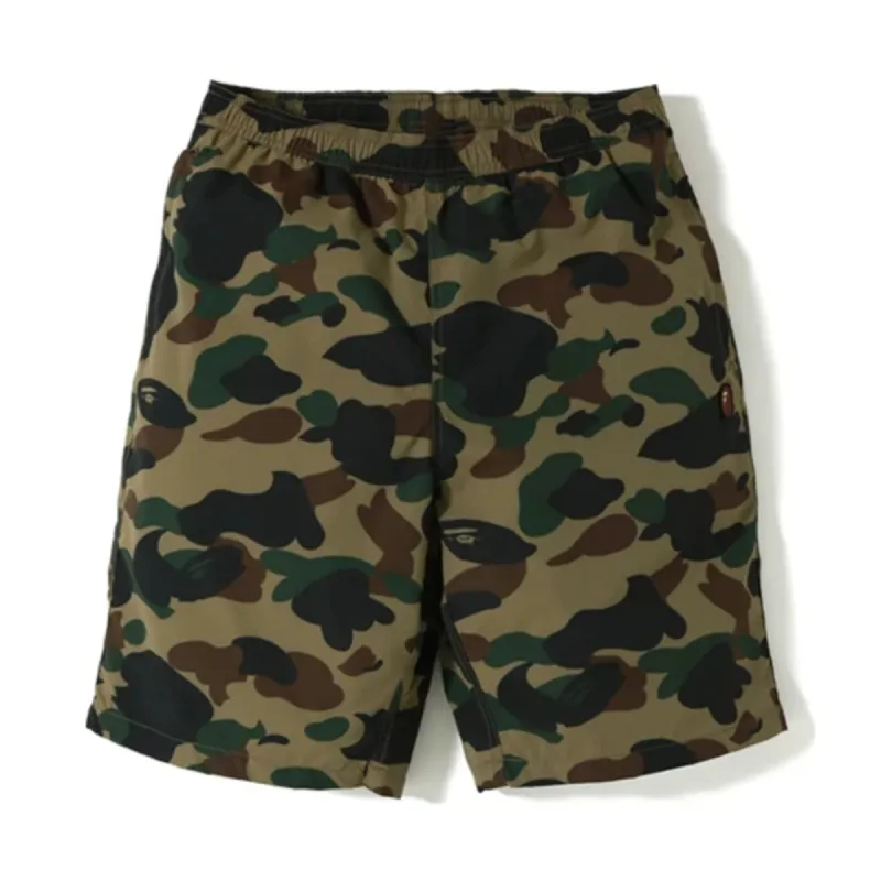 BAPE 1st Camo Beach Shorts Green sold by PLUS
