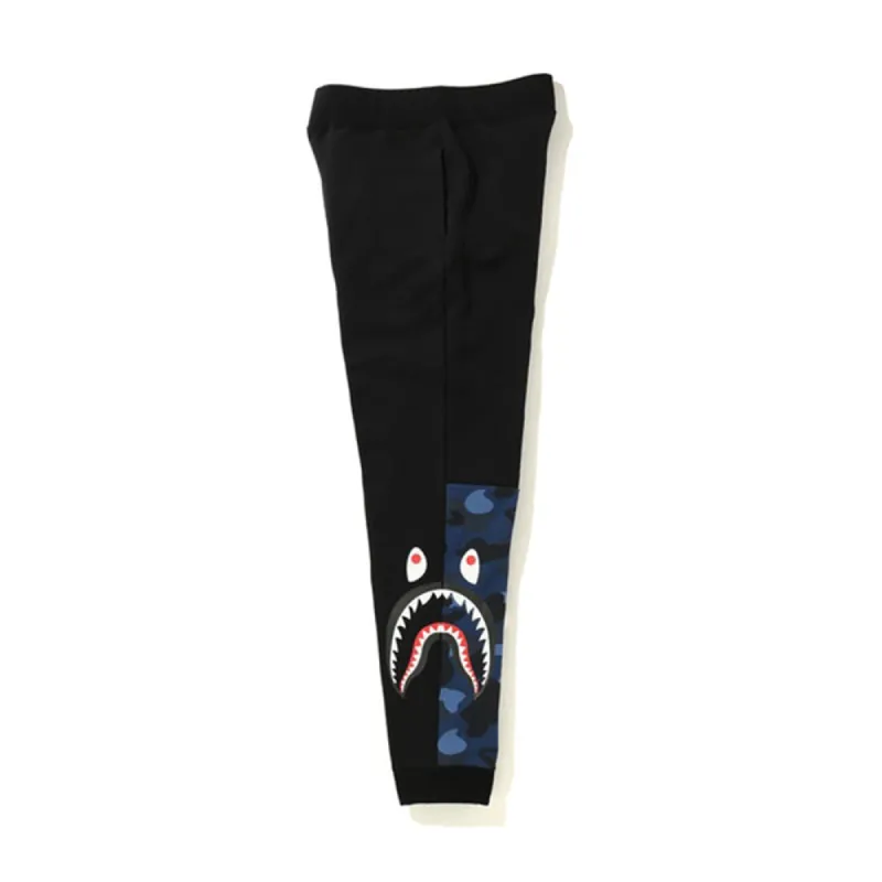 BAPE Camo Side Shark Sweatpants Black/Blue sold by PLUS
