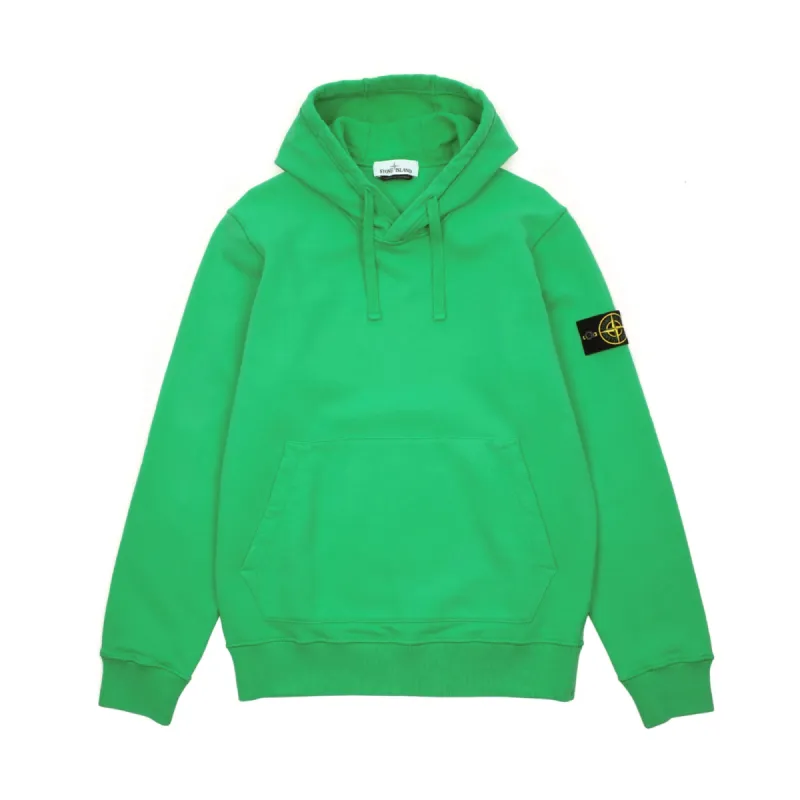 Stone Island Brushed Cotton Fleece Hooded Sweatshirt Green sold by PLUS