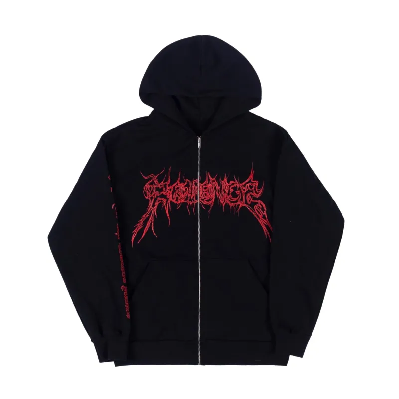 Revenge Contrast Embroidered Zip Black/Red | Parallel