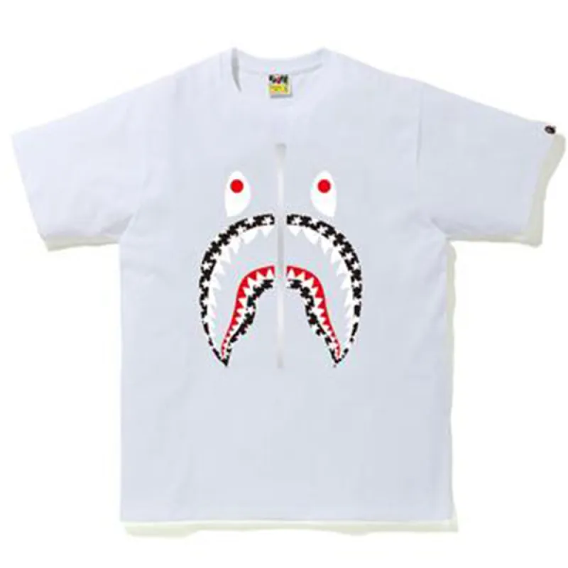 BAPE STA Pattern Shark Tee White/Black sold by PLUS
