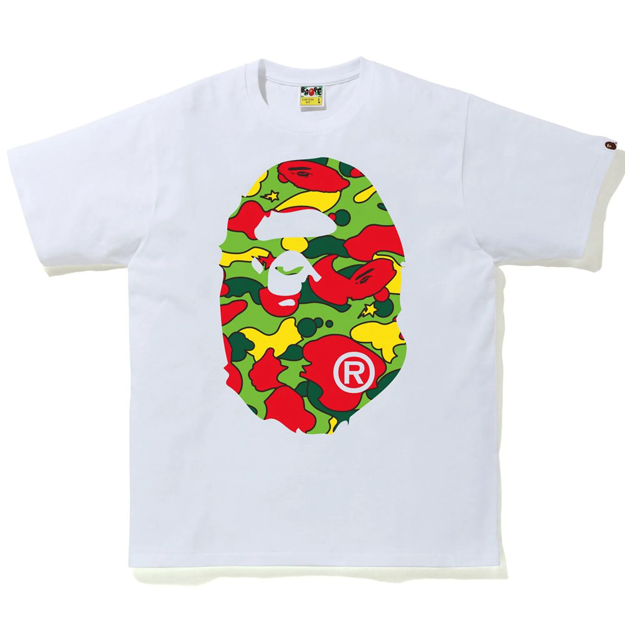 BAPE Color Camo Big Ape Head Tee White/Multi sold by PLUS
