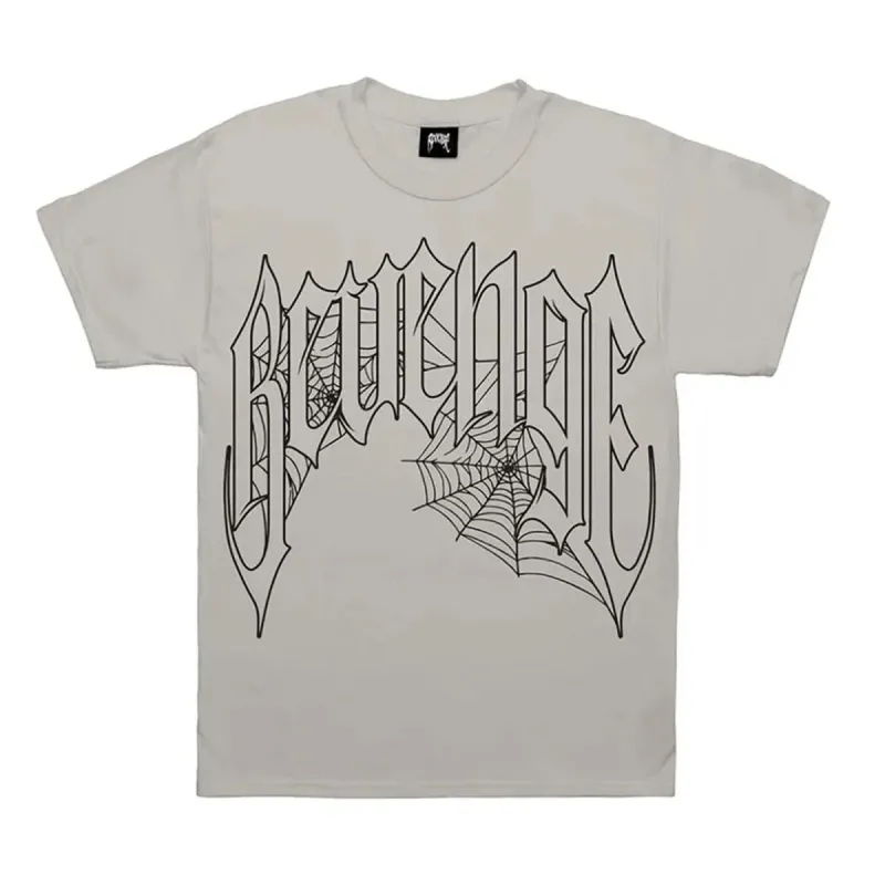 Revenge x Anuel Web Cross Tee Cement sold by PLUS