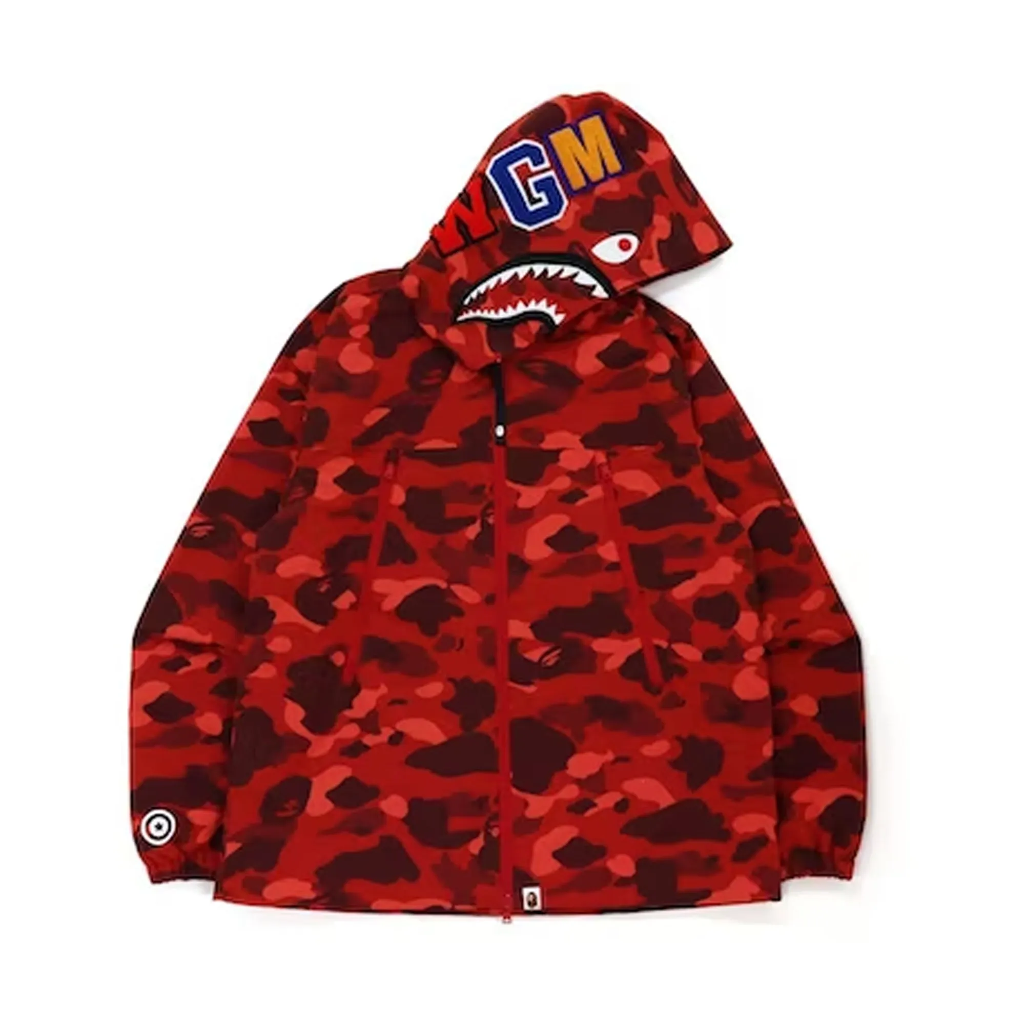 Bape Color Camo Shark Hoodie Jacket Red (FW21) sold by PLUS