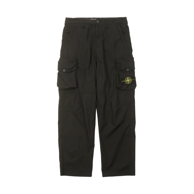 Stone Island Stretch Cotton Tela Paracadute Bellows Cargo Pant Black sold by PLUS