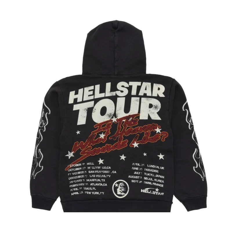 Hellstar Studios Records Tour Hoodie Washed Black | Parallel