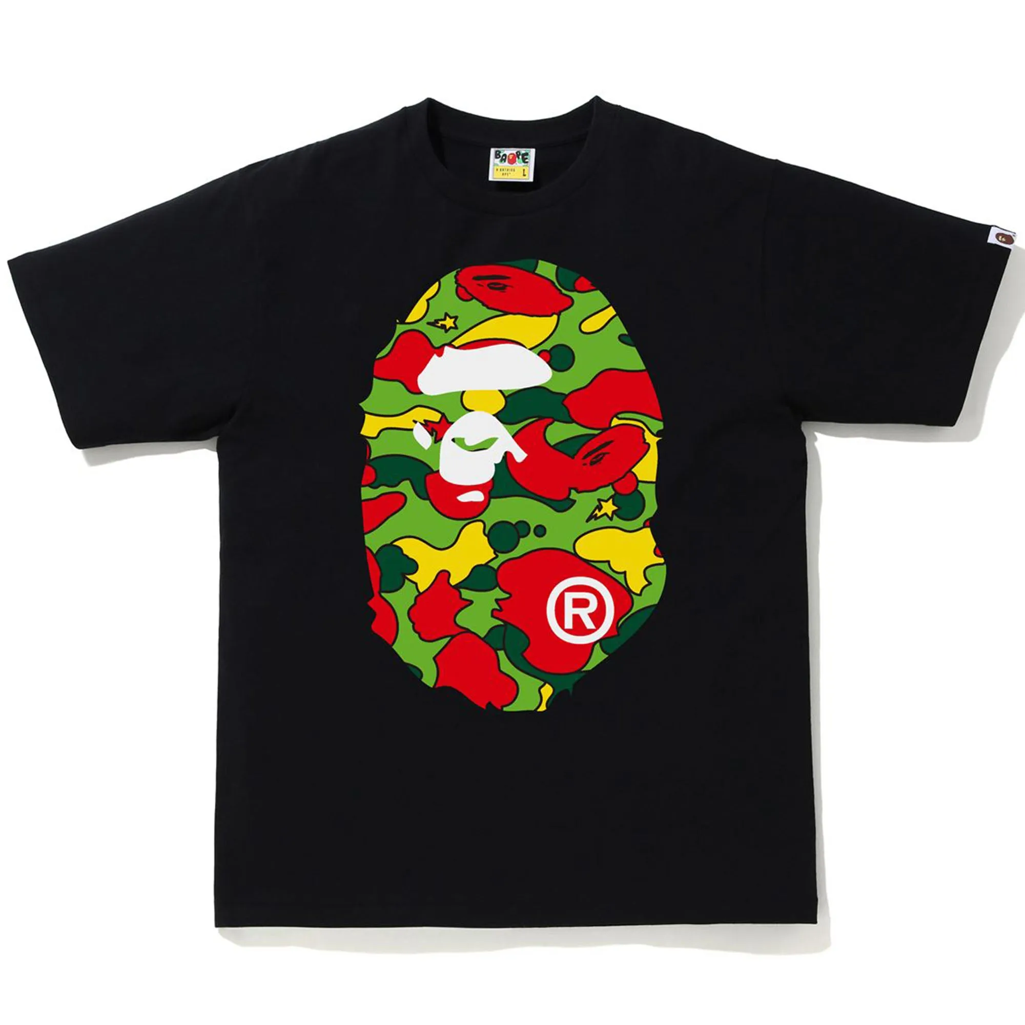 BAPE Color Camo Big Ape Head Tee Black/Multi sold by PLUS