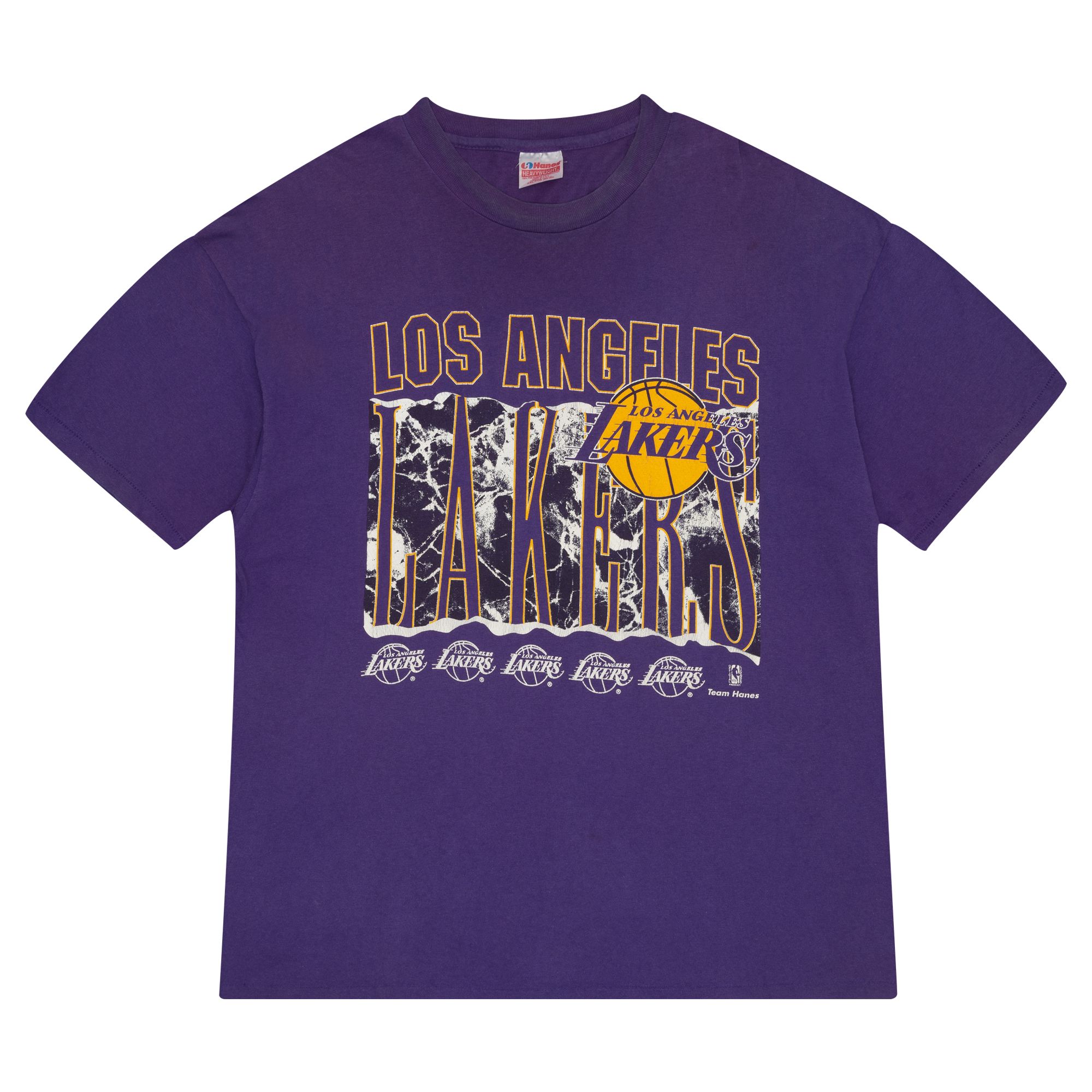 Los Angeles Lakers Team Hanes NBA Tee Purple sold by PLUS