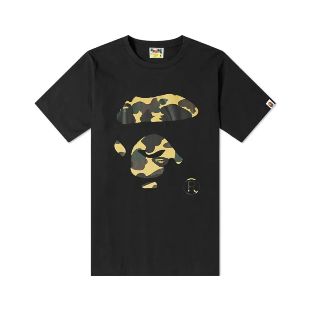 Bape 1st Camo Ape Face Tee Black/Yellow Camo sold by PLUS
