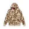 OVO x BAPE Camo Shark Reversible Full-Zip Hoodie Red sold by PLUS