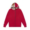 OVO x BAPE Camo Shark Reversible Full-Zip Hoodie Red sold by PLUS