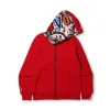 OVO x BAPE Camo Shark Reversible Full-Zip Hoodie Red sold by PLUS