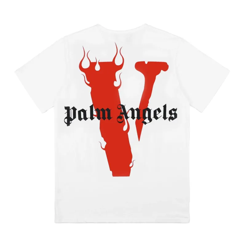 Vlone x Palm Angels T-Shirt White/Red sold by PLUS