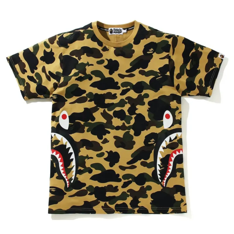 BAPE 1st Camo Side Shark Tee Yellow sold by PLUS