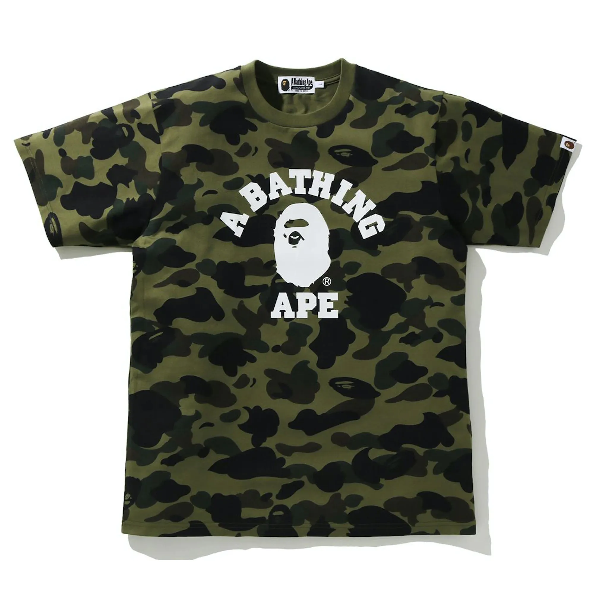 Bape 1st Camo College Tee Green sold by PLUS