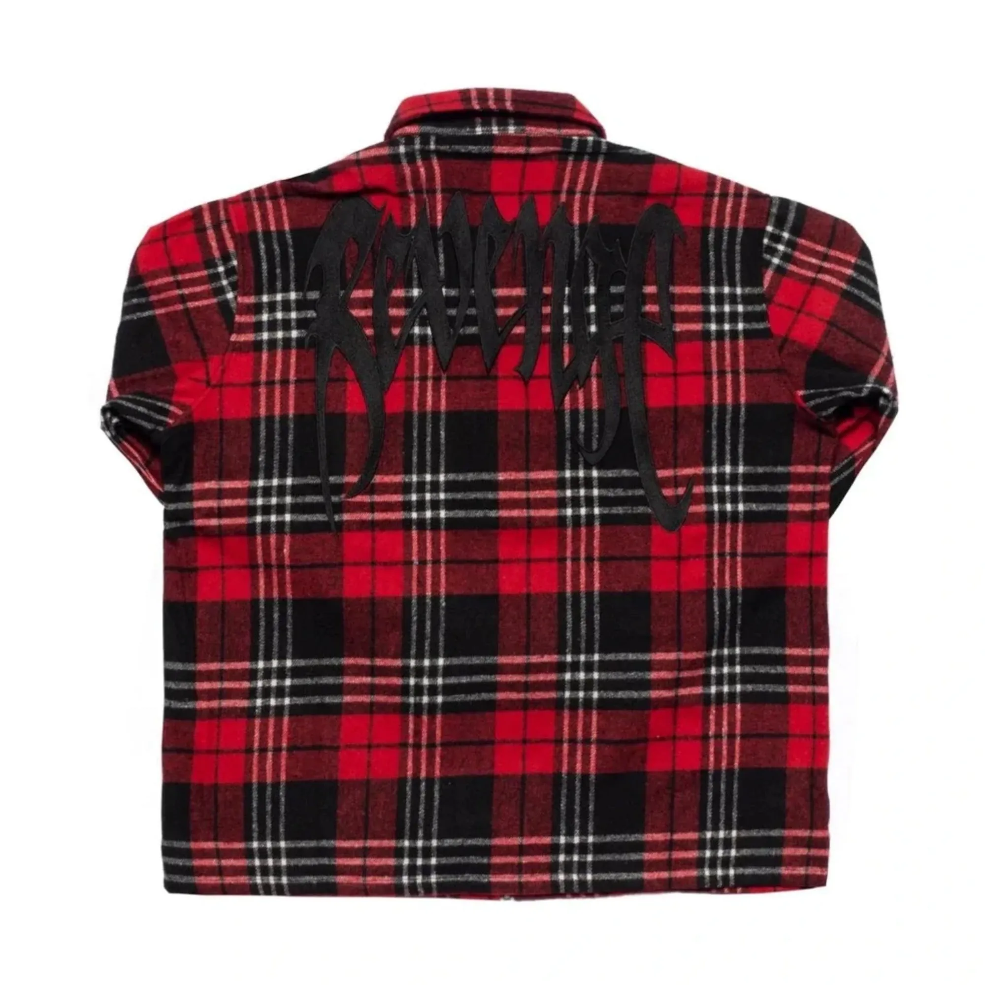 Revenge Embroidered Zip Flannel Red sold by PLUS