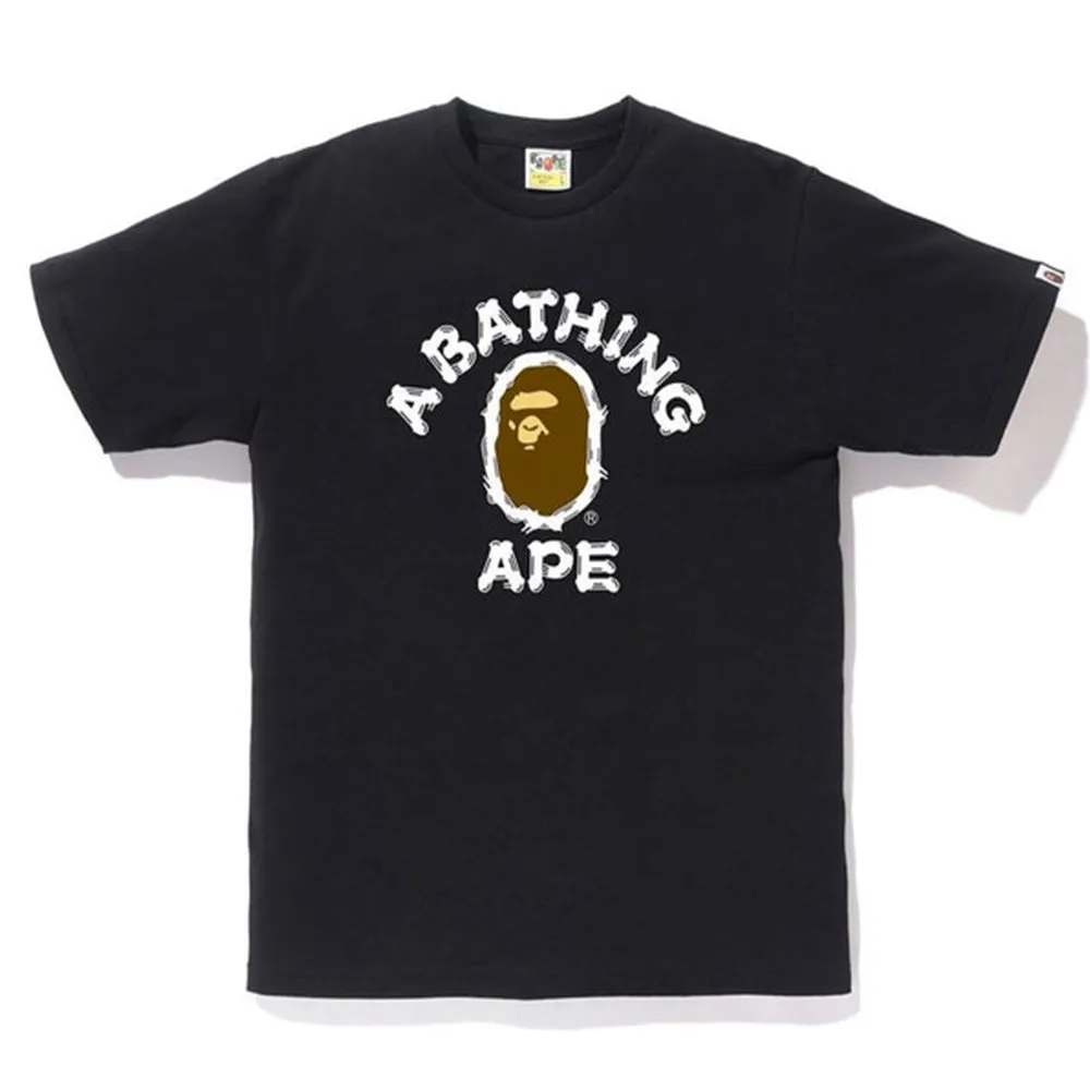 BAPE Brush College Tee (SS20) Black sold by PLUS