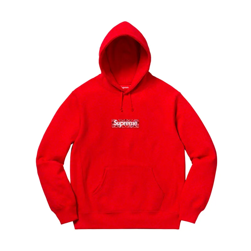 Supreme Bandana Box Logo Hooded Sweatshirt Red sold by PLUS