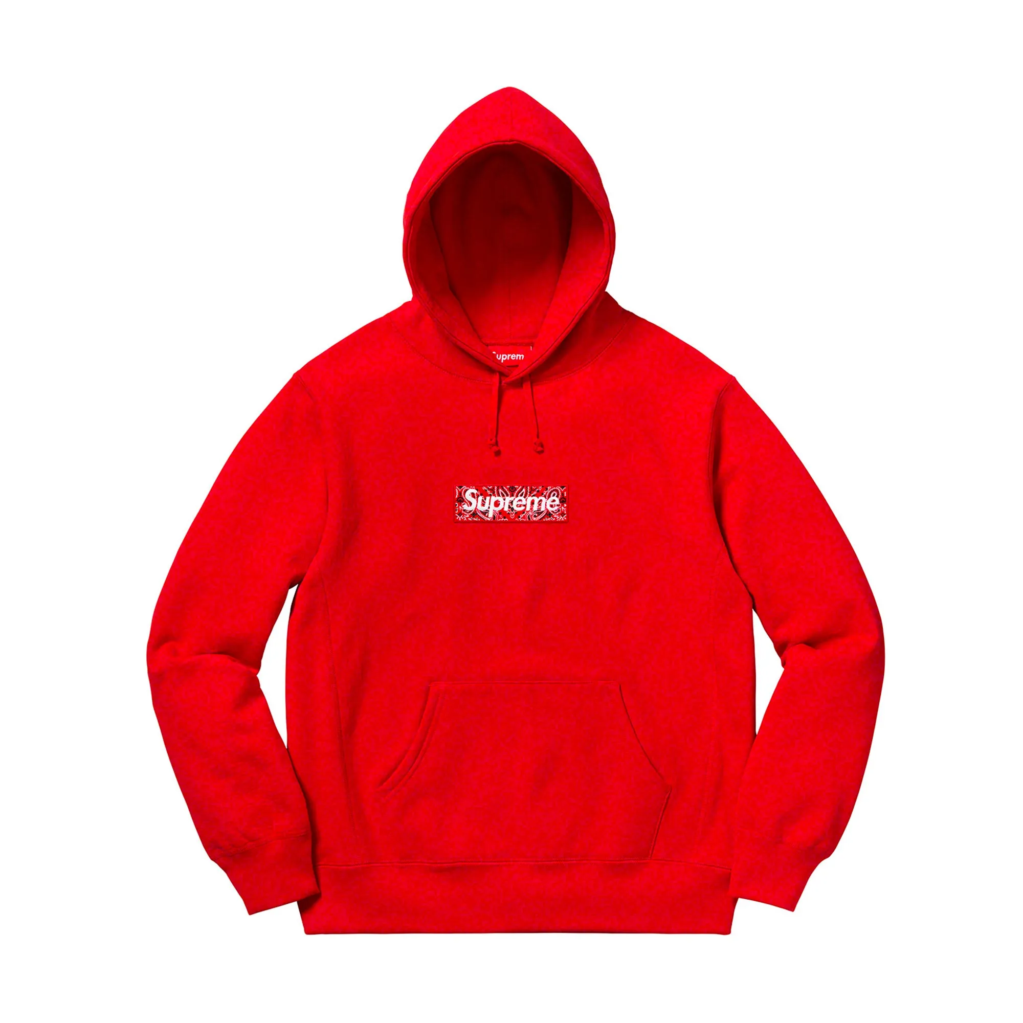 Supreme Bandana Box Logo Hooded Sweatshirt Red sold by PLUS