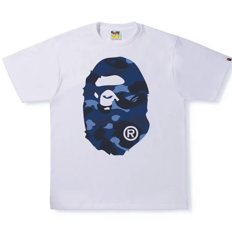 BAPE Color Camo Big Ape Head Tee White/Navy sold by PLUS