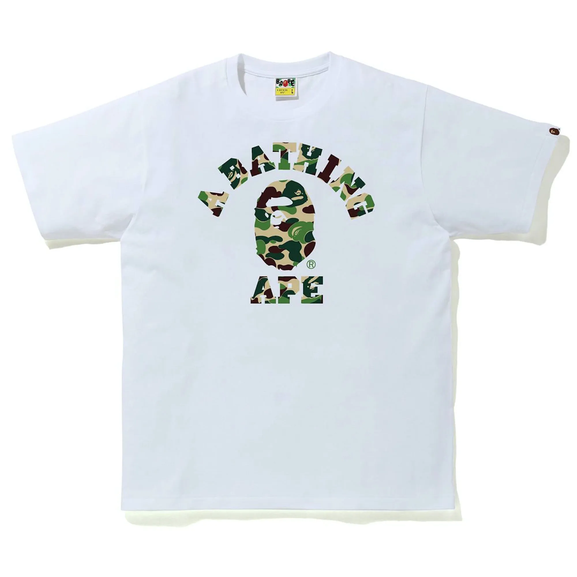 Bape Text ABC Camo College Tee White/Green sold by PLUS