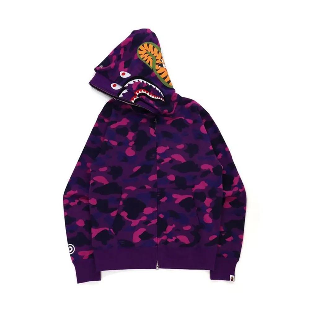 Bape Color Camo Shark Wide Fit Full Zip Double Hoodie Purple sold by PLUS product image thumbnail 2