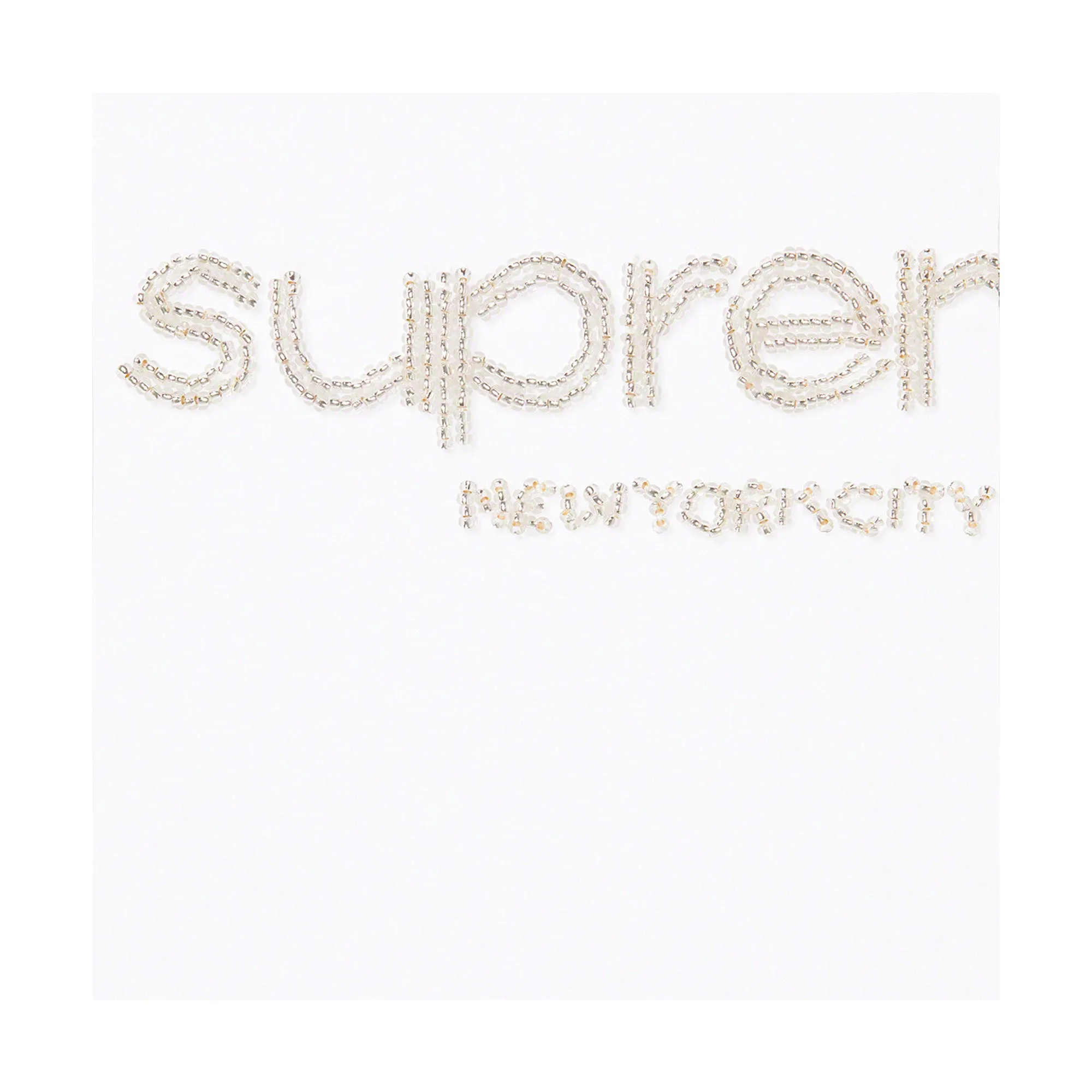 Supreme Beaded Logo S/S Top White sold by PLUS product image thumbnail 2