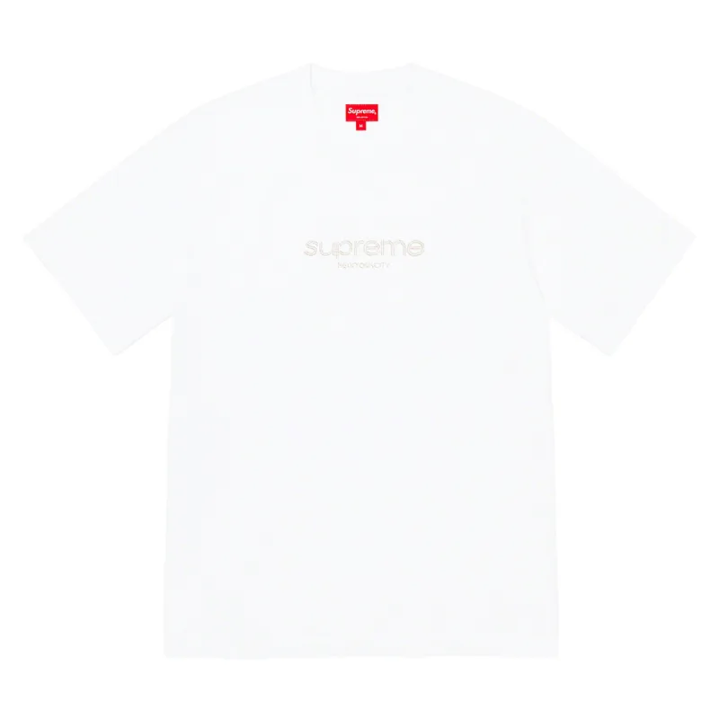 Supreme Beaded Logo S/S Top White sold by PLUS