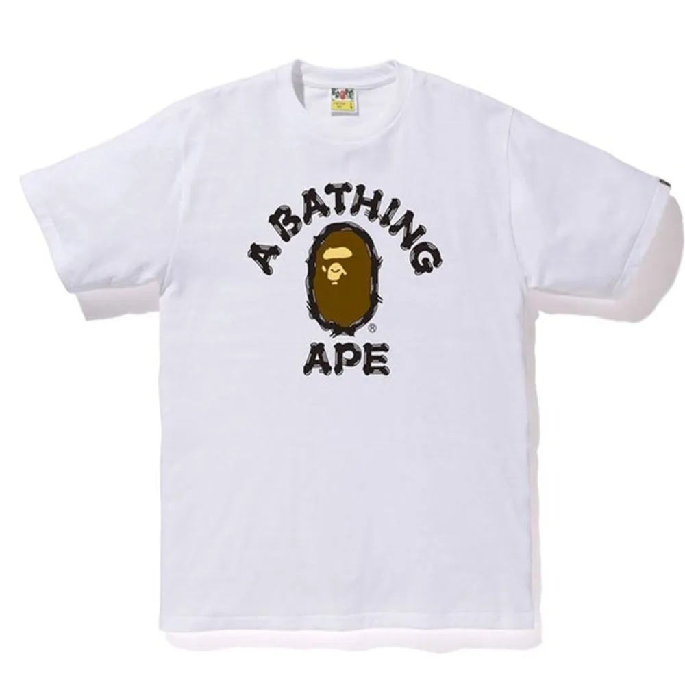 BAPE Brush College Tee (SS20) White sold by PLUS