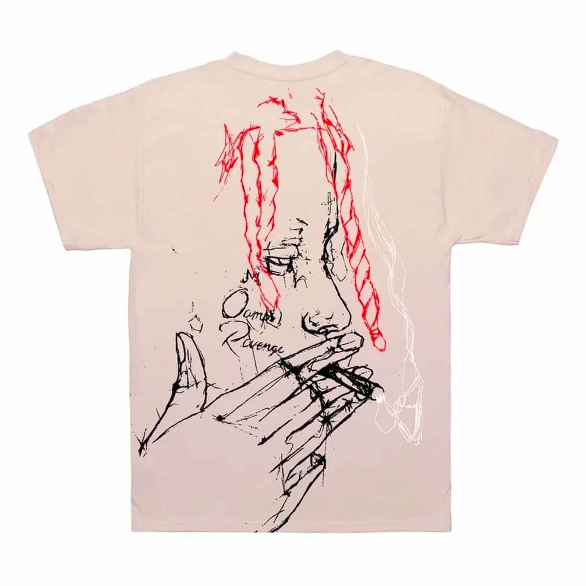 Revenge x Trippie Redd Smoking T-Shirt Cream sold by PLUS product image thumbnail 2